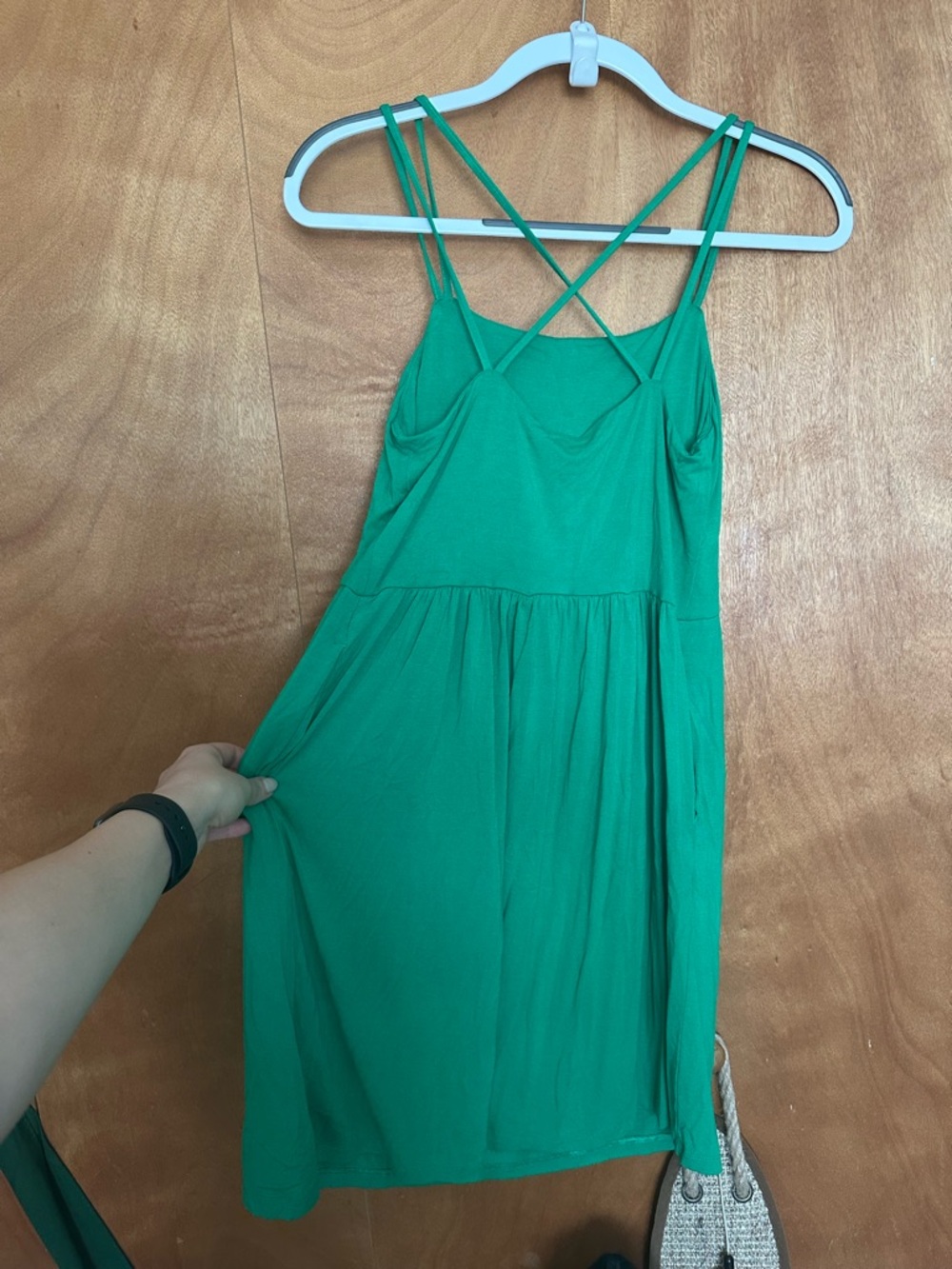 Green Old Navy Spaghetti Strap Midi Dress with Pockets - Picture 4 of 4